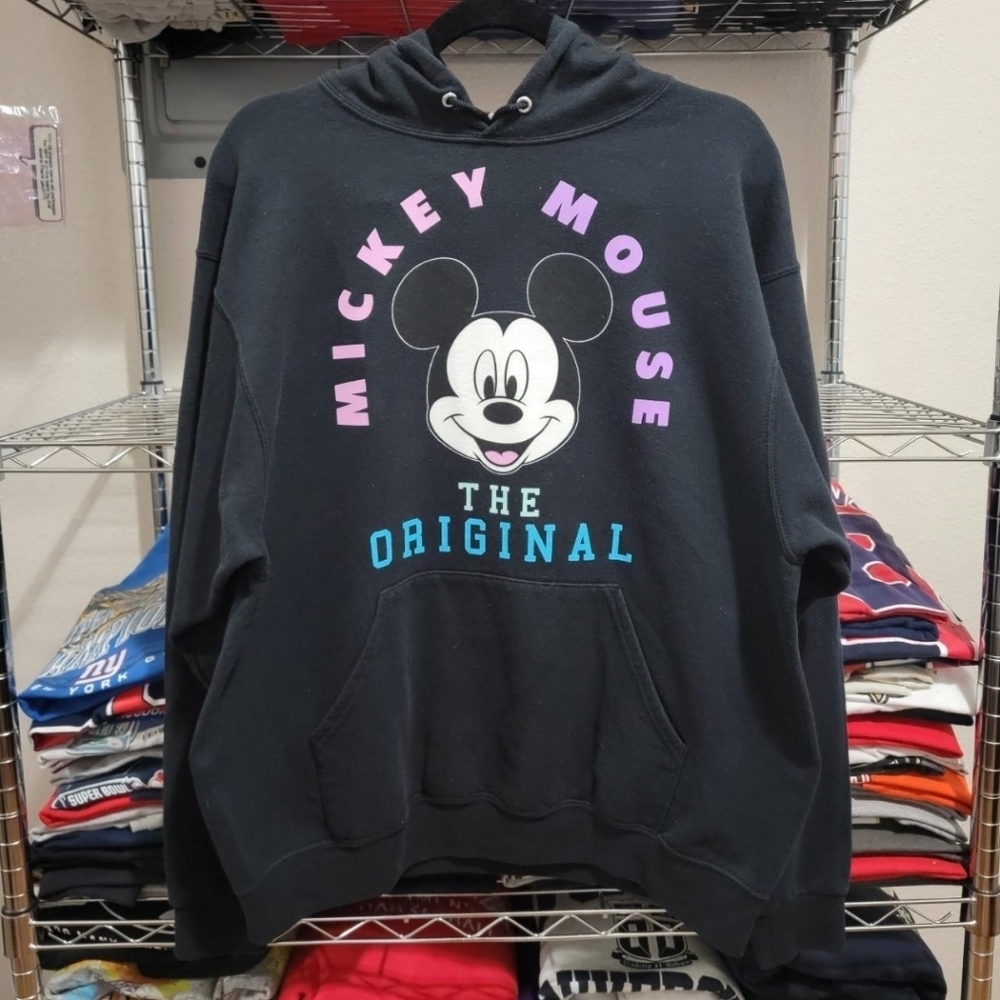 Mickie Mouse Mens Size XL Black Graphic Print Hoodie